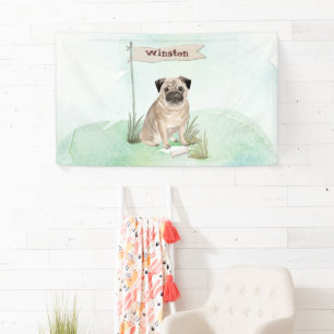 Individuelle Name Mops Haustier Hund Banner