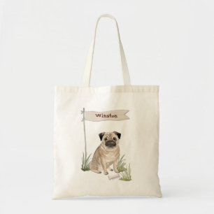 Individuelle Name Mops Haustier Hund Tragetasche