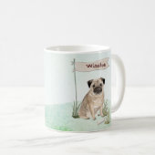 Individuelle Name Mops Haustier Kaffeetasse (VorderseiteRechts)