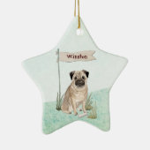 Individuelle Name Mops Haustier Keramik Ornament (Rechts)