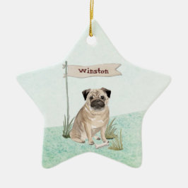 Individuelle Name Mops Haustier Keramik Ornament
