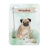 Individuelle Name Mops Haustier Magnet (Vertikal)