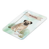 Individuelle Name Mops Haustier Magnet (Linke Seite)