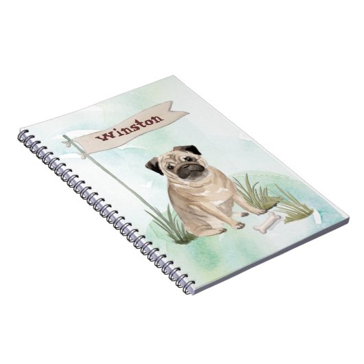 Individuelle Name Mops Haustier Notizblock (Rechte Seite)