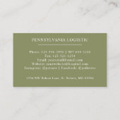 Individuelle Name Moss Sage Olive Green White Mono Visitenkarte (Rückseite)