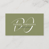 Individuelle Name Moss Sage Olive Green White Mono Visitenkarte (Vorderseite)