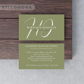 Individuelle Name Moss Sage Olive Green White Mono Visitenkarte