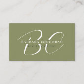 Individuelle Name Moss Sage Olive Green White Mono Visitenkarte (Vorderseite)