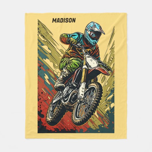 Individuelle Name Motocross Fleecedecke (Vorderseite)