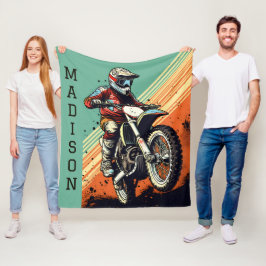 Individuelle Name Motocross Fleecedecke