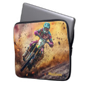 Individuelle Name Motocross Laptopschutzhülle (Vorderseite Links)