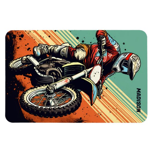 Individuelle Name Motocross Magnet (Horizontal)
