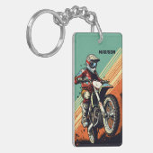 Individuelle Name Motocross Schlüsselanhänger (Vorderseite links)