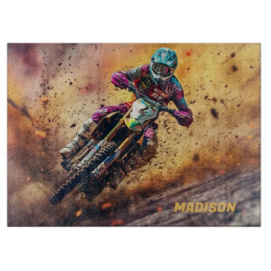 Individuelle Name Motocross Schneidebrett (Vorderseite)