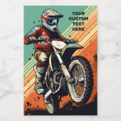 Individuelle Name Motocross Weinetikett (Einzelnes Label)