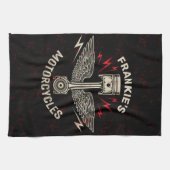 Individuelle Name Motorrad Pistolen Fahrradgarage Geschirrtuch (Horizontal)