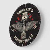 Individuelle Name Motorrad Pistolen Fahrradgarage Große Wanduhr (Winkel)