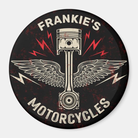 Individuelle Name Motorrad Pistolen Fahrradgarage Magnet (Vorne)