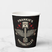 Individuelle Name Motorrad Pistolen Fahrradgarage Pappbecher (Vorderseite)