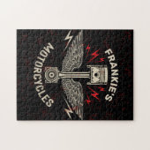 Individuelle Name Motorrad Pistolen Fahrradgarage Puzzle (Horizontal)