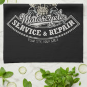 Individuelle Name-Motorradgarage Geschirrtuch (Gefaltet)