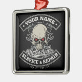 Individuelle Name-Motorradgarage Ornament Aus Metall (Links)