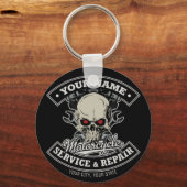 Individuelle Name-Motorradgarage Schlüsselanhänger (Vorderseite)