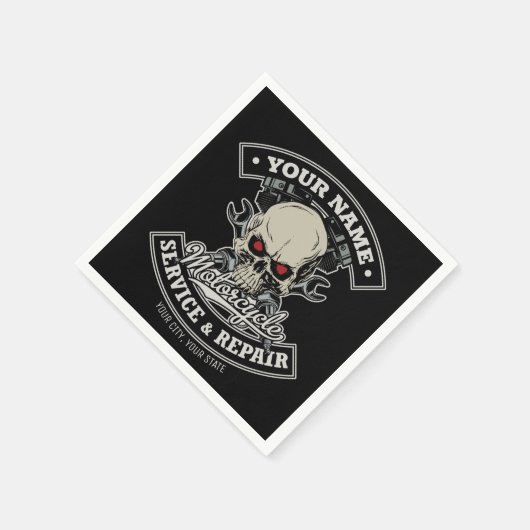 Individuelle Name-Motorradgarage Serviette (Ecke)