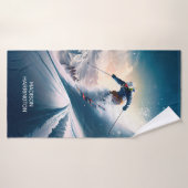 Individuelle Name Mountain Skier Badehandtuch (Badehandtuch)