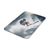 Individuelle Name Mountain Skier Badematte (Schrägansicht)