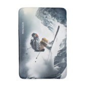 Individuelle Name Mountain Skier Badematte (Vorderseite Vertikal)