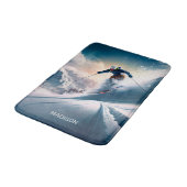 Individuelle Name Mountain Skier Badematte (Schrägansicht)