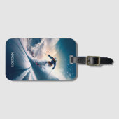 Individuelle Name Mountain Skier Gepäckanhänger (Vorderseite (Horizontal))