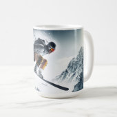 Individuelle Name Mountain Skier Kaffeetasse (VorderseiteRechts)