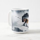 Individuelle Name Mountain Skier Kaffeetasse (Vorderseite Links)