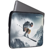Individuelle Name Mountain Skier Laptopschutzhülle (Vorne Rechts)