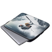 Individuelle Name Mountain Skier Laptopschutzhülle (Vorne Knopf)