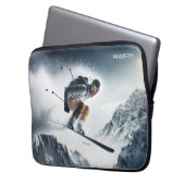 Individuelle Name Mountain Skier Laptopschutzhülle (Vorderseite Links)