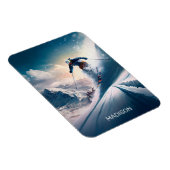 Individuelle Name Mountain Skier Magnet (Rechte Seite)