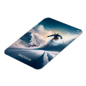 Individuelle Name Mountain Skier Magnet (Linke Seite)