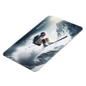 Individuelle Name Mountain Skier Magnet (Linke Seite)