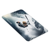 Individuelle Name Mountain Skier Magnet (Rechte Seite)