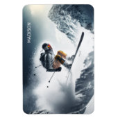 Individuelle Name Mountain Skier Magnet (Vertikal)