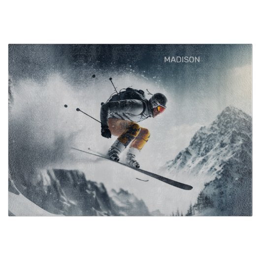 Individuelle Name Mountain Skier Schneidebrett (Vorderseite)