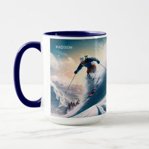 Individuelle Name Mountain Skier Tasse