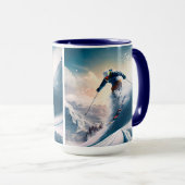 Individuelle Name Mountain Skier Tasse (VorderseiteRechts)