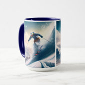 Individuelle Name Mountain Skier Tasse (Vorderseite Links)