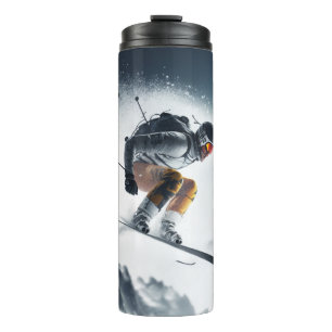Individuelle Name Mountain Skier Thermosbecher