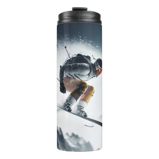 Individuelle Name Mountain Skier Thermosbecher (Vorderseite)