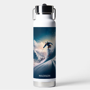 Individuelle Name Mountain Skier Trinkflasche